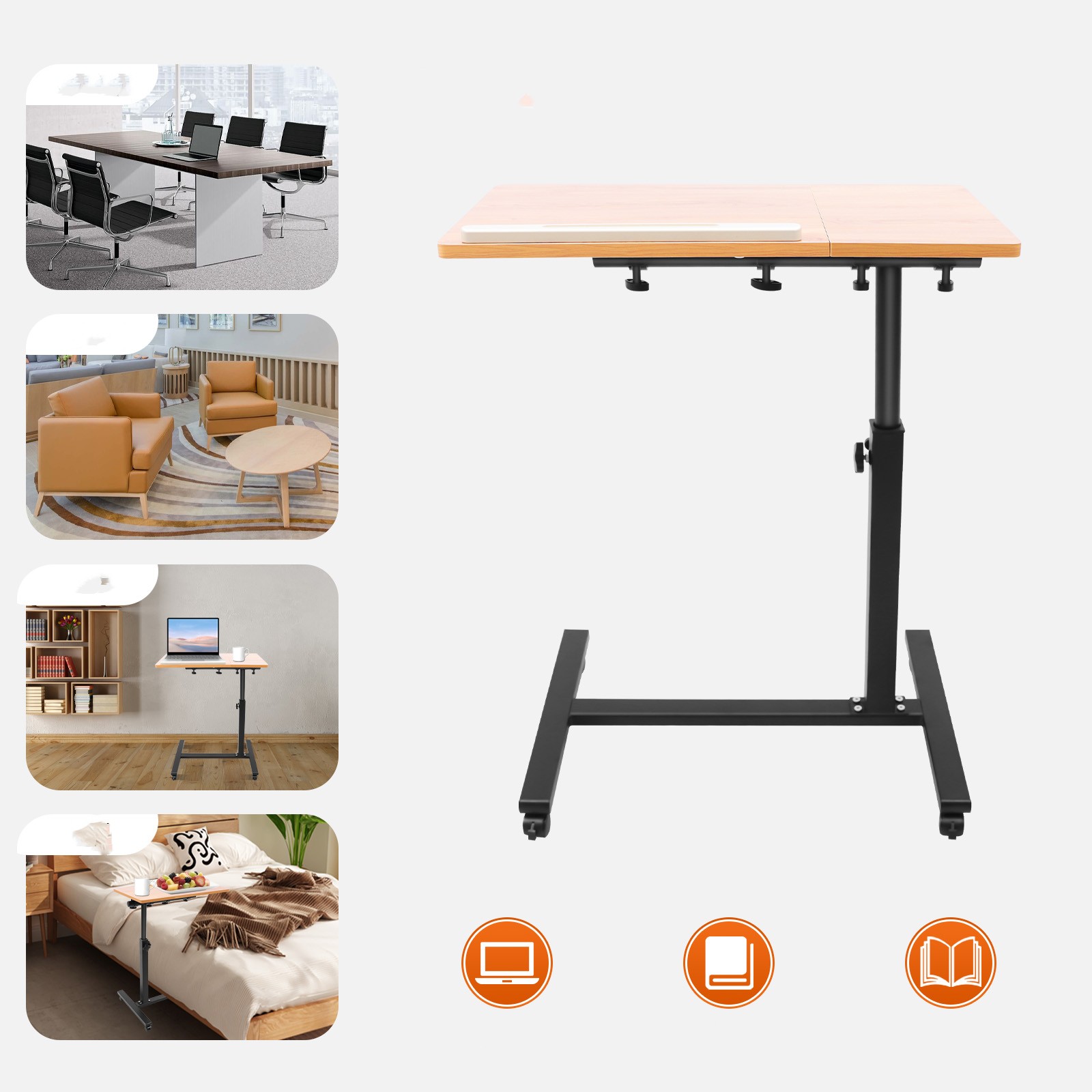 Desk Setup Laptop - โต๊ะแล็ปท็อปแบบพกพา ปรับได้ 360 องศา ° ขาตั้งคอมพิวเตอร์แบบหมุนได้,