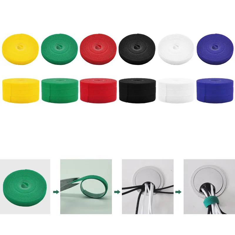 Cable Velcro Strap - 1/2/3 ชิ้น สายรัดจัดเก็บสายเคเบิลแบบใช้ซ้ำได้ 5 เมตร สายรัดจัดการสายไฟ