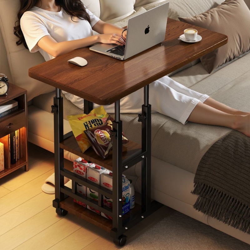 Desk Setup Laptop - โต๊ะข้างเตียงแบบยกได้ โต๊ะข้างเตียงขนาดเล็ก โต๊ะอ่านหนังสือ โต๊ะคอมพิวเตอร์ โต๊ะแล็ปท็อปประหยัดพื้นที่ สะดวกสบาย