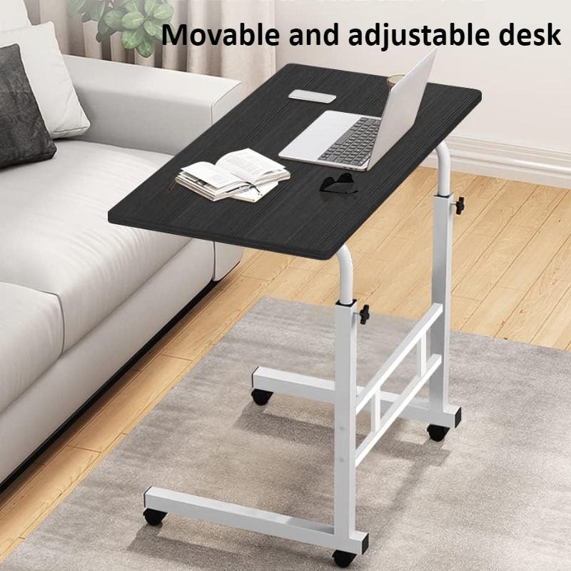 Desk Setup Laptop - โต๊ะข้างเตียงมีล้อสากลโต๊ะขนาดใหญ่ปรับความสูงได้โต๊ะแล็ปท็อปโต๊ะอ่านหนังสือแบบพกพาสำหรับหอพักนักเรียน