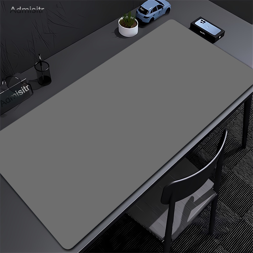 Desk Setup Minimalist - สีทึบแผ่นรองเมาส์ HD การพิมพ์ Minimalist สีเทาขนาดใหญ่ Mousepad