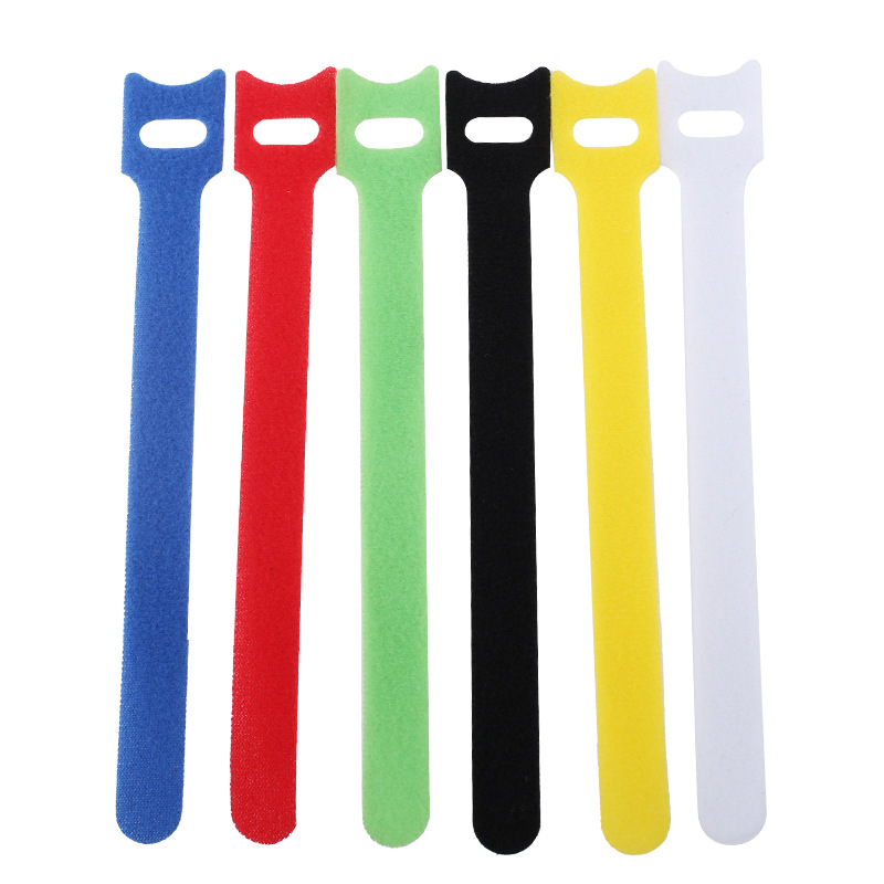 Cable Velcro Strap - สายรัดไนลอนรูปตัว T แบบหัวแมว 10 ชิ้น สำหรับเก็บสายไฟและสายเคเบิลเครือข่าย