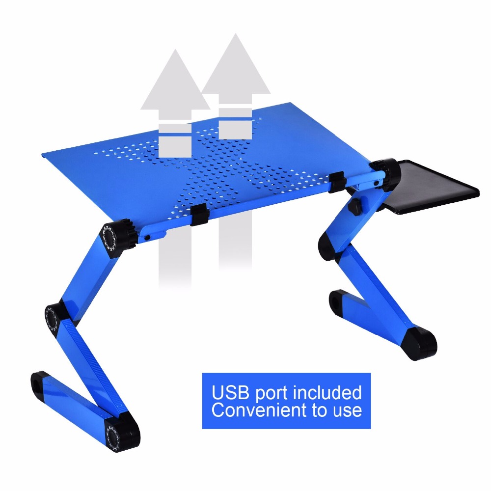 อลูมิเนียมตารางปรับแบบพกพาพับโ - Desk Setup Laptop บทวิจารณ์และราคา
