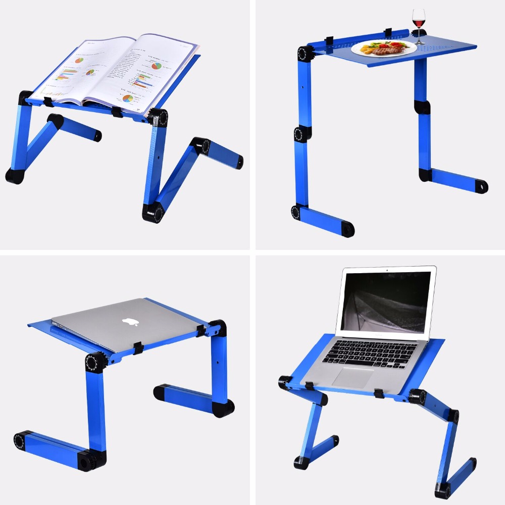 อลูมิเนียมตารางปรับแบบพกพาพับโ - Desk Setup Laptop บทวิจารณ์และราคา