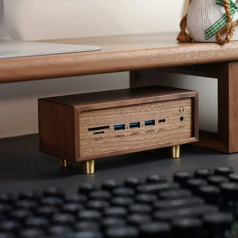ชุดโต๊ะทำงานสร้างสรรค์ ไม้เนื้ - Desk Setup Black And Wood บทวิจารณ์และราคา