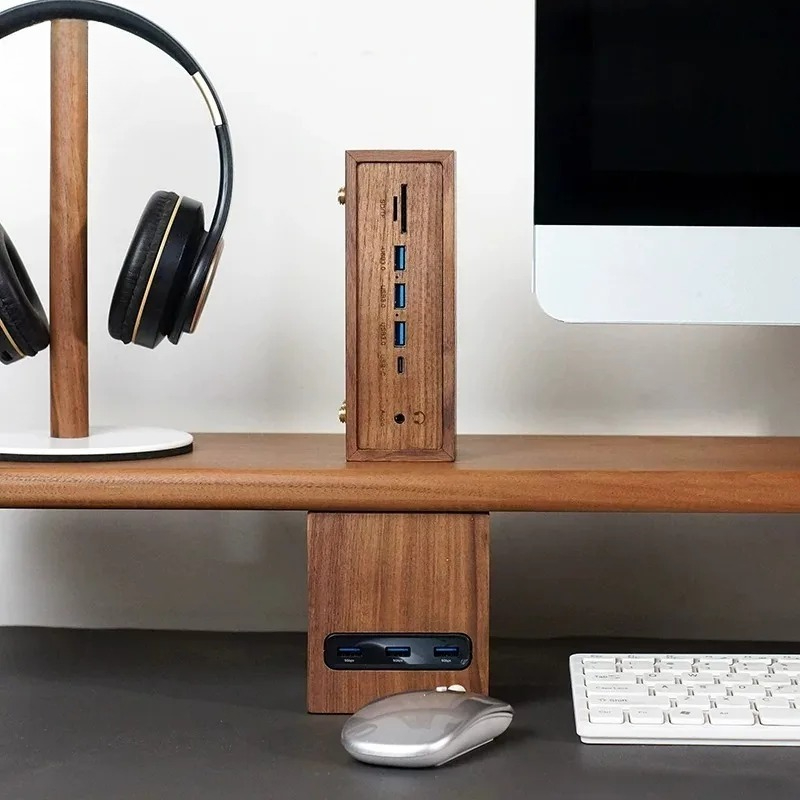 ชุดโต๊ะทำงานสร้างสรรค์ ไม้เนื้ - Desk Setup Black And Wood บทวิจารณ์และราคา