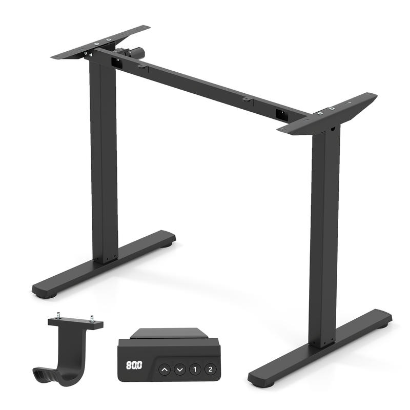 โครงโต๊ะทำงานไฟฟ้า ปรับความสูง - Desk Setup Black And Wood บทวิจารณ์และราคา
