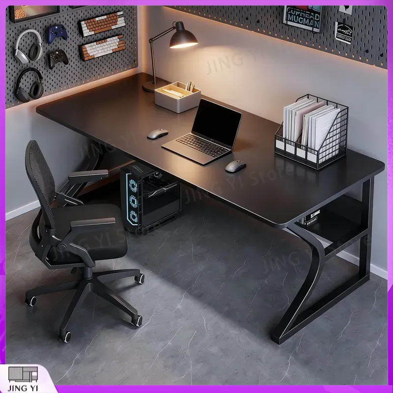 โต๊ะเกมมิ่งสีดำสำหรับอีสปอร์ต  - Desk Setup Black And Wood บทวิจารณ์และราคา