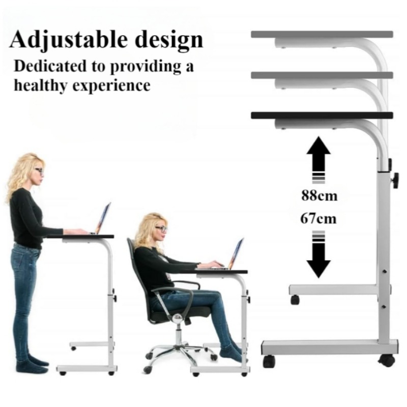 โต๊ะข้างเตียงมีล้อสากลโต๊ะขนาด - Desk Setup Laptop บทวิจารณ์และราคา
