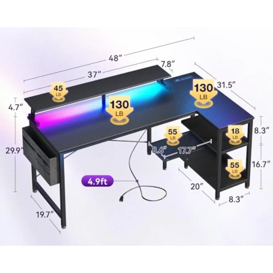 โต๊ะทำงานรูปตัวแอลสำหรับเล่นเก - Desk Setup Black And Wood บทวิจารณ์และราคา