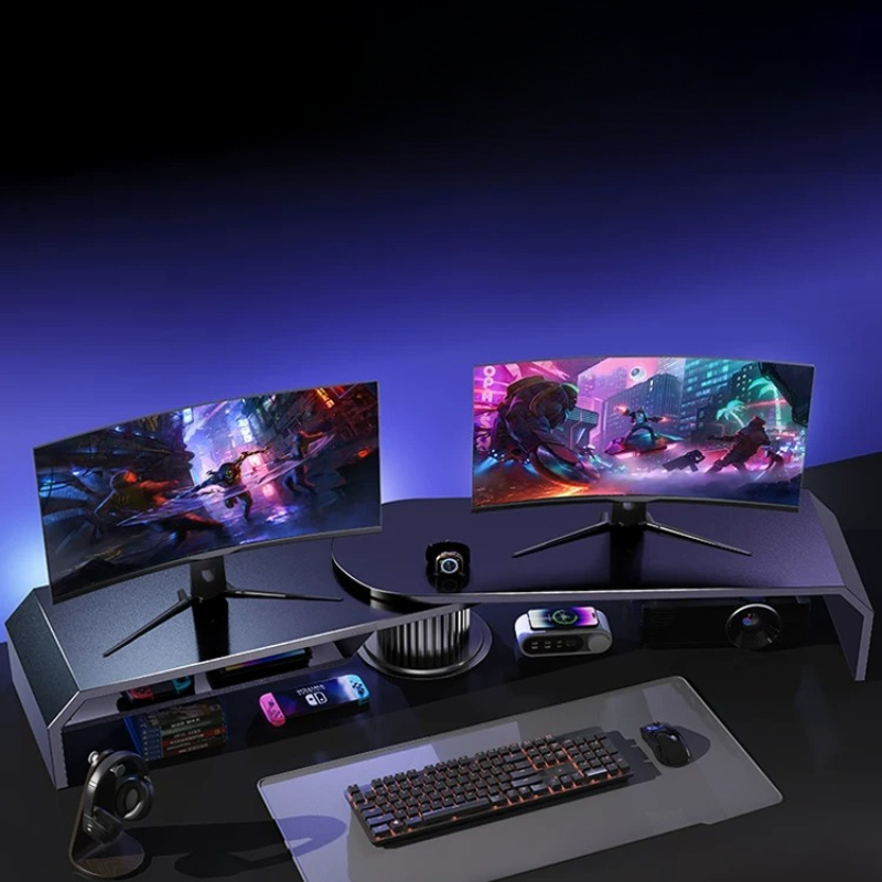 ขาตั้งจอภาพคู่สำหรับเล่นเกม ขา - Desk Setup Monitor And Laptop บทวิจารณ์และราคา