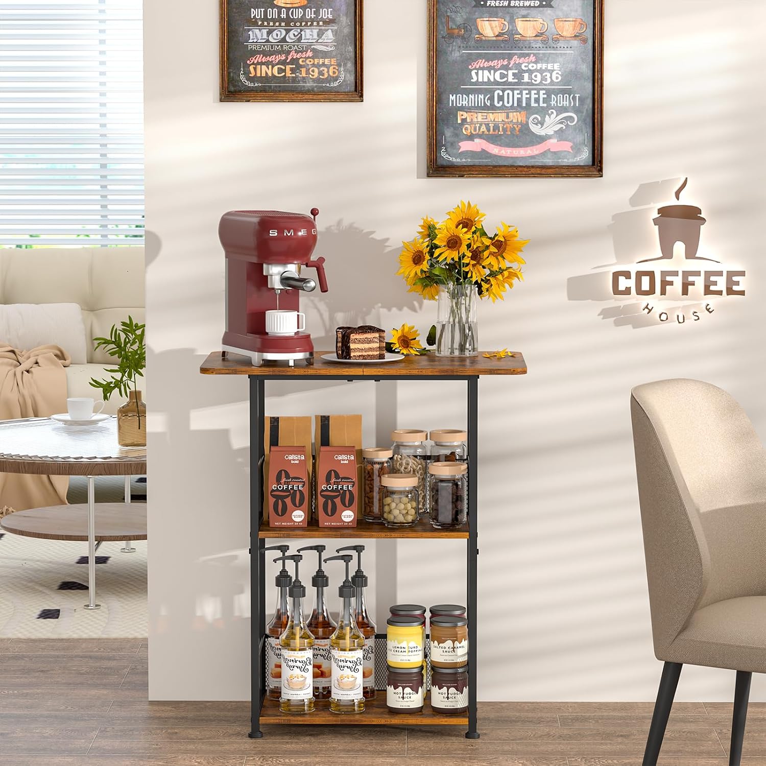 ชั้นวางกาแฟแบบตั้งพื้นขนาดเล็ก - Desk Setup Minimalist บทวิจารณ์และราคา