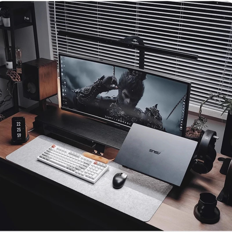 ขาตั้งจอภาพแบบโมดูลาร์ไม้วอลนั - Desk Setup Monitor And Laptop บทวิจารณ์และราคา