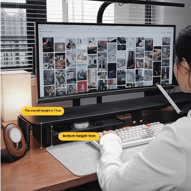 ขาตั้งจอภาพแบบโมดูลาร์ไม้วอลนั - Desk Setup Monitor And Laptop บทวิจารณ์และราคา