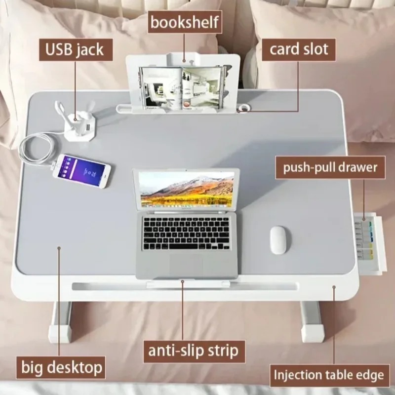 เตียงแล็ปท็อปโต๊ะถาดเตียงแล็ปท - Desk Setup Laptop บทวิจารณ์และราคา