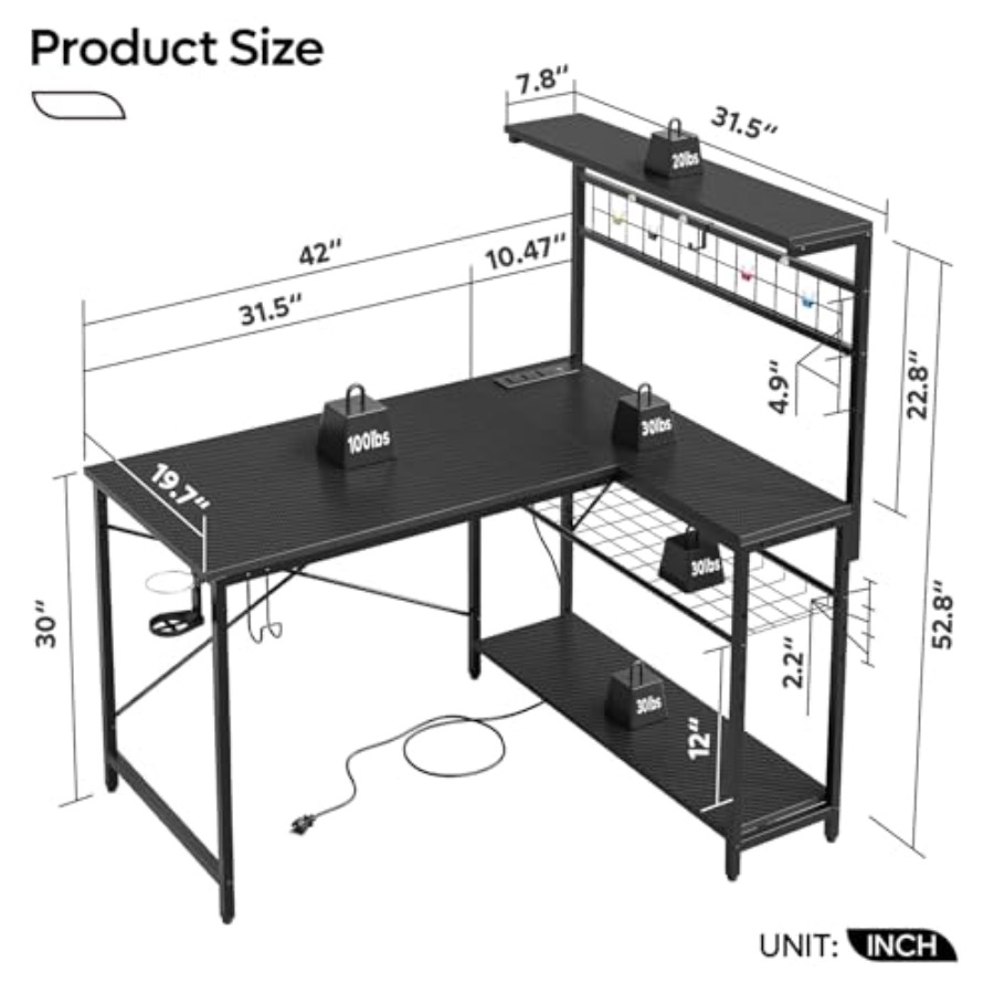 โต๊ะเกมมิ่งขนาด 42 นิ้ว พร้อมช - Desk Setup Black And Wood บทวิจารณ์และราคา