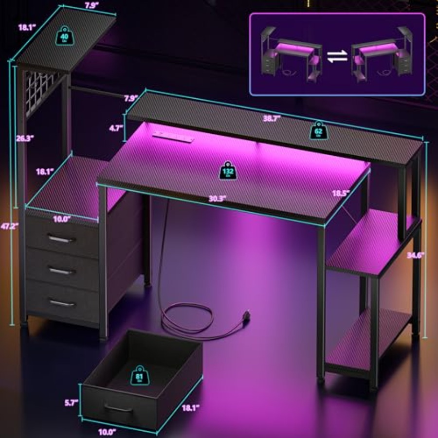 โต๊ะเกมมิ่งขนาด 48 นิ้ว พร้อมช - Desk Setup Black And Wood บทวิจารณ์และราคา