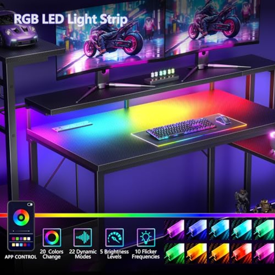โต๊ะเกมมิ่งขนาด 48 นิ้ว พร้อมช - Desk Setup Black And Wood บทวิจารณ์และราคา